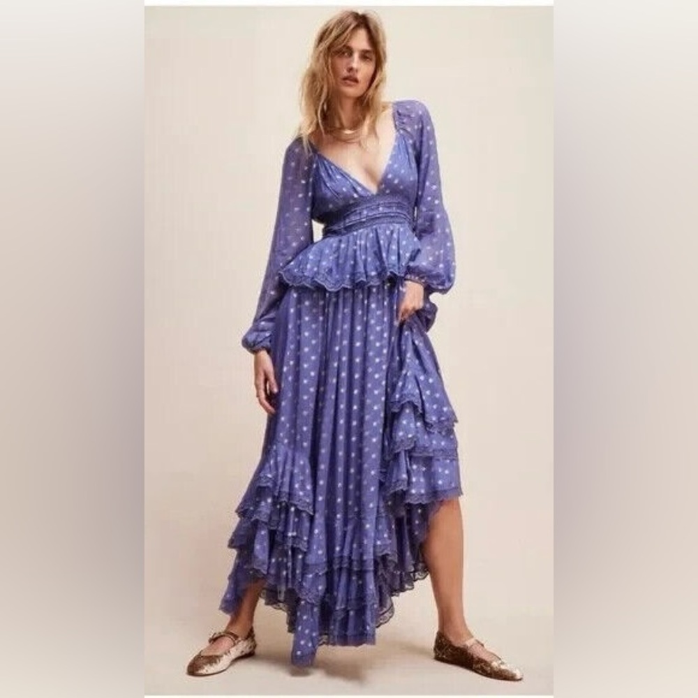 Free People Rococo Sand Emi Long Sleeved Maxi Dress